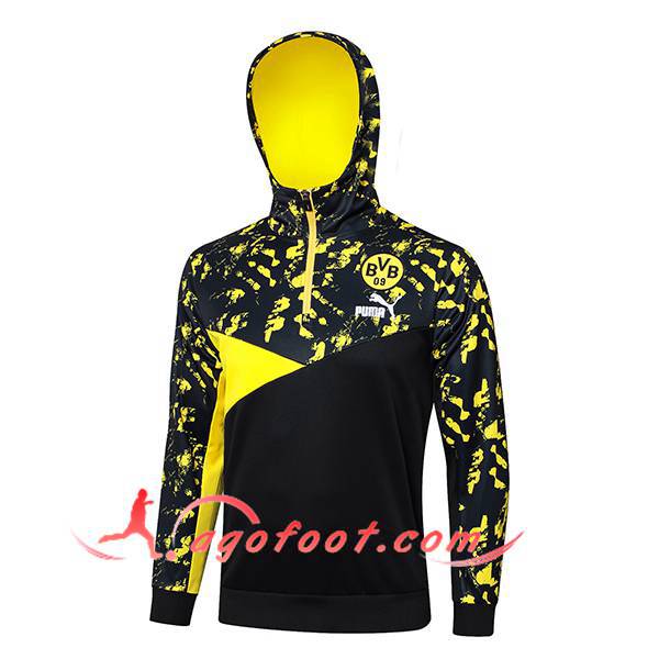 Sweatshirt Training Capuche Dortmund Noir/Jaune 2024/2025