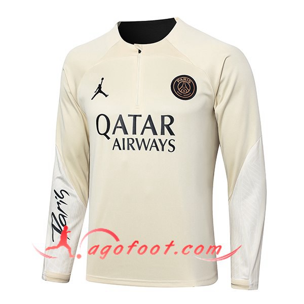 Sweatshirt Training Jordan PSG Jaune/Noir 2024/2025