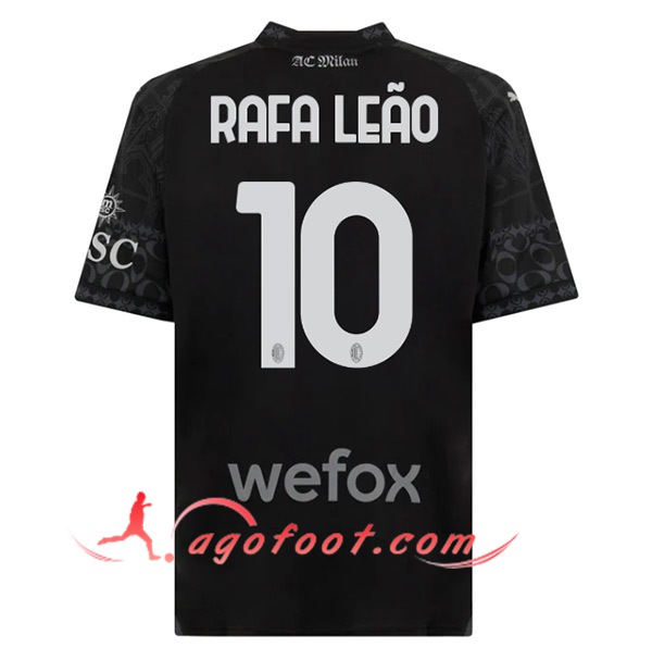 Maillot de Foot AC Milan (RAFAEL LEÃO #10) 2023/2024 Fourth Noir