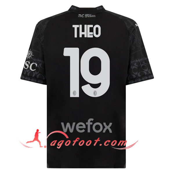 Maillot de Foot AC Milan (THEO #19) 2023/2024 Fourth Noir