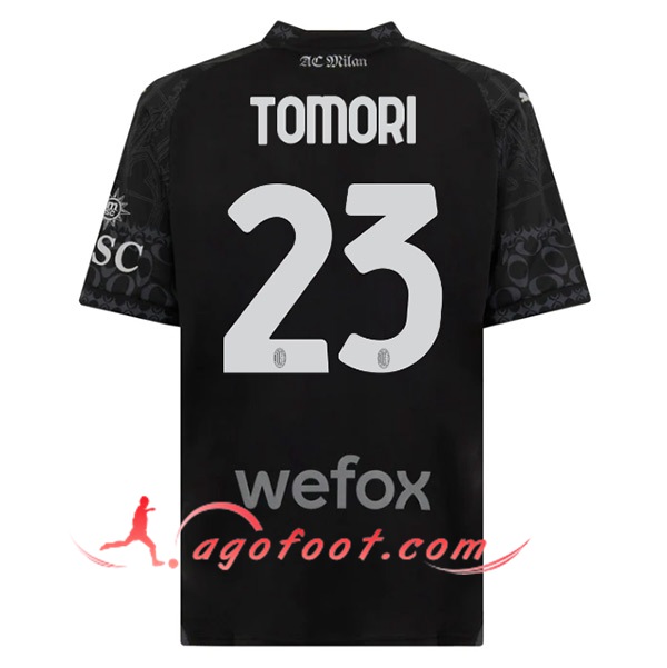 Maillot de Foot AC Milan (TOMORI #23) 2023/2024 Fourth Noir