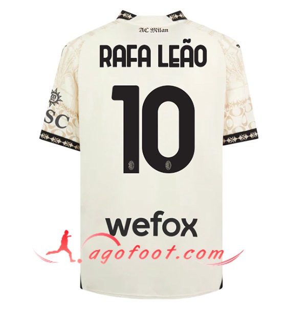 Maillot de Foot AC Milan (RAFAEL LEÃO #10) 2023/2024 Fourth Blanc