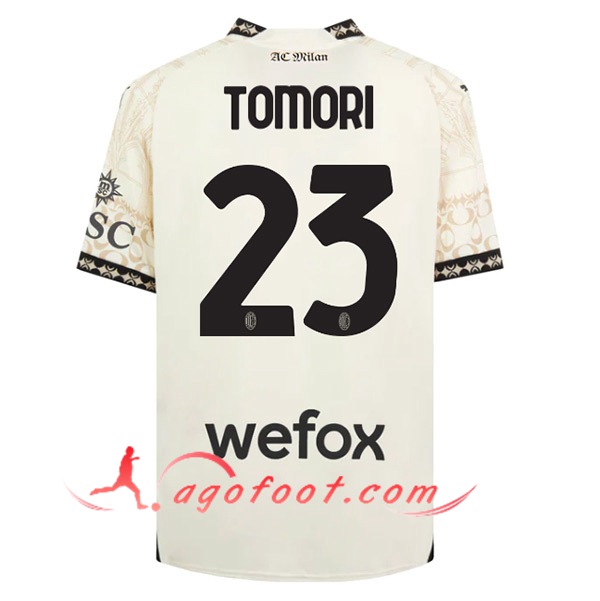 Maillot de Foot AC Milan (TOMORI #23) 2023/2024 Fourth Blanc