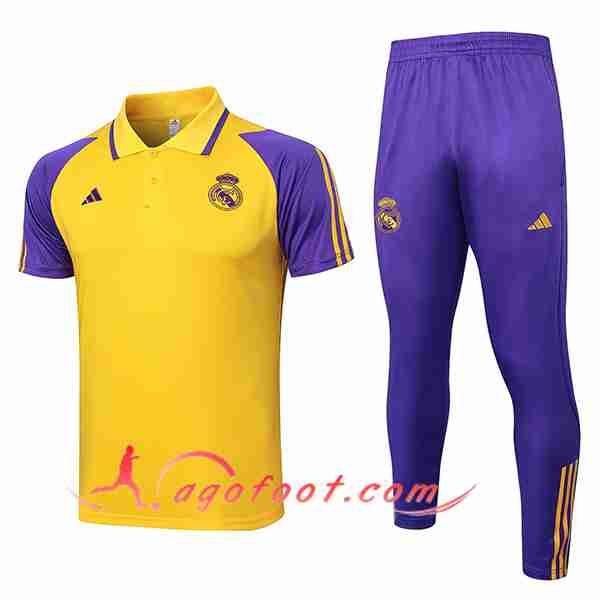 Ensemble Polo Foot Real Madrid Jaune/Pourpre 2024/2025