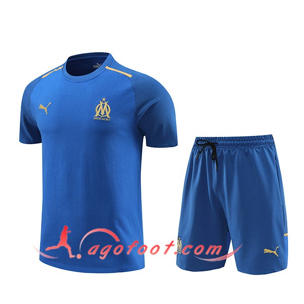Ensemble Training T-Shirts + Shorts Marseille Bleu 2024/2025