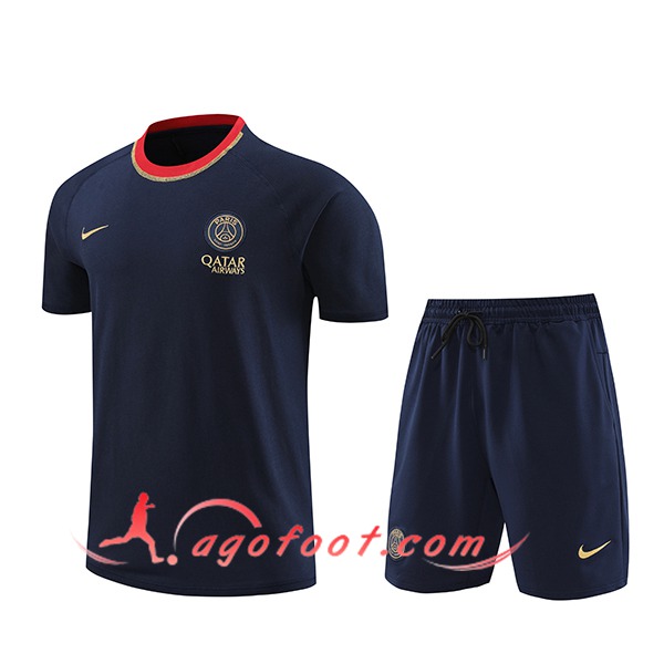 Ensemble Training T-Shirts + Shorts PSG Bleu Foncé 2024/2025