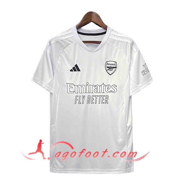 Training T-Shirts Arsenal Blanc/Noir 2024/2025