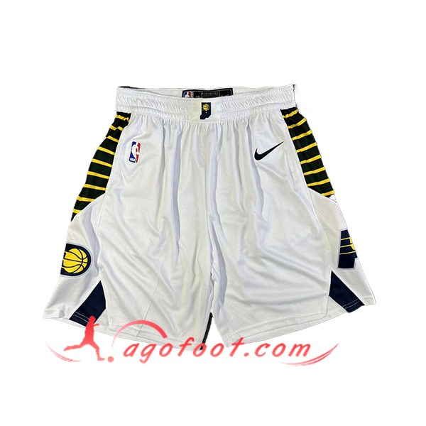 Shorts NBA Indiana Pacers 2024/25 Blanc/Noir/Jaune