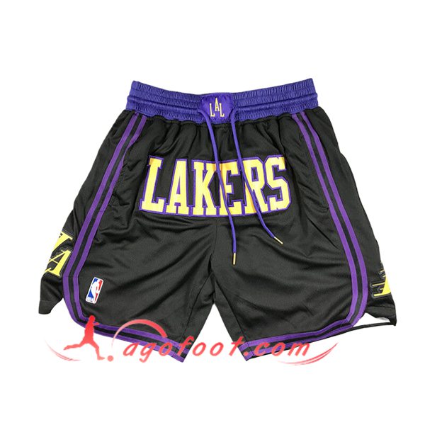 Shorts NBA Los Angeles Lakers 2024/25 Noir/Jaune/Pourpre