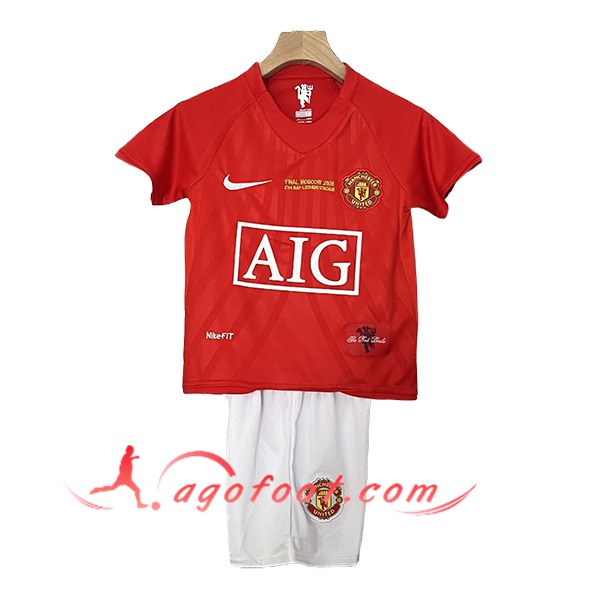 Maillot de Foot Manchester United Retro Enfant Domicile 2007/2008