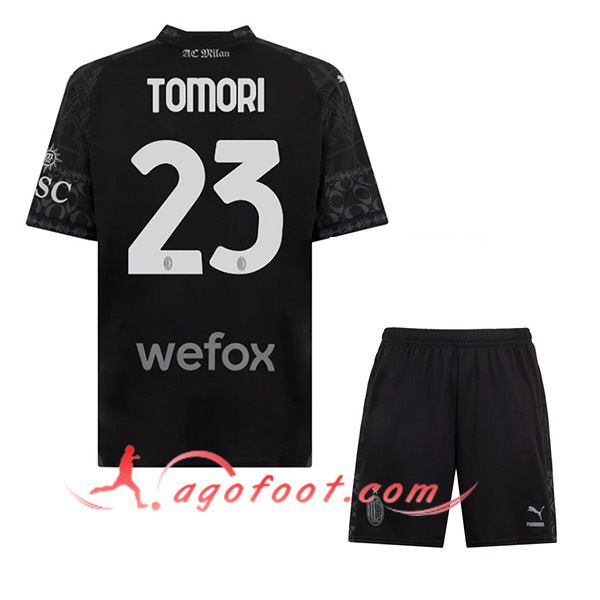 Maillot de Foot Milan AC (TOMORI #23) Enfants 2023/2024 Fourth Noir