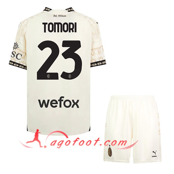 Maillot de Foot Milan AC (TOMORI #23) Enfants 2023/2024 Fourth Blanc