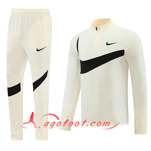 Ensemble Survetement de Foot Nike Beige/Noir 2024/2025