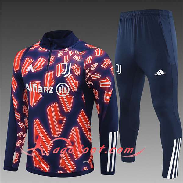 Ensemble Survetement de Foot juventus Enfant Rouge/Bleu 2024/2025