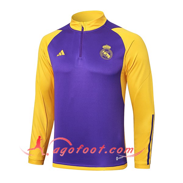 Sweatshirt Training Real Madrid Pourpre/Jaune 2024/2025