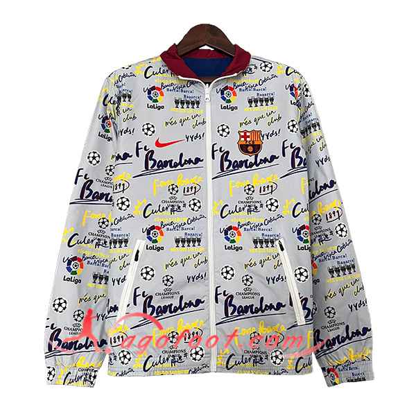 Coupe-Vent FC Barcelone Gris/Noir 2024/2025