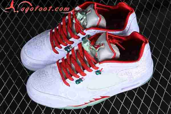 Nike Air Jordan 5 AJ5 Blanc/Vert/Rouge 1551183