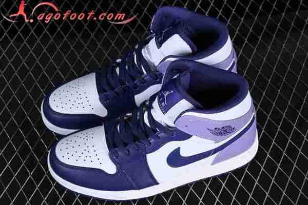 Nike Air Jordan 1 Mid Blanc/Pourpre DQ8426-515