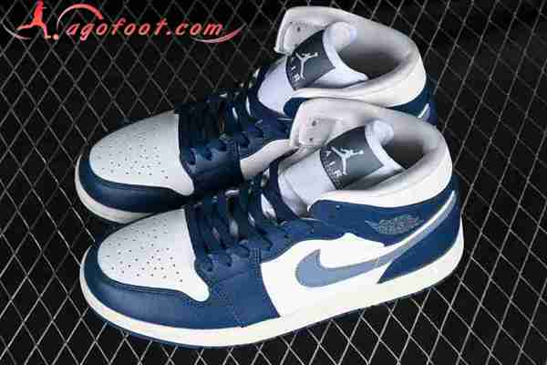 Nike Air Jordan 1 Mid Blanc/Bleu BQ6472-414