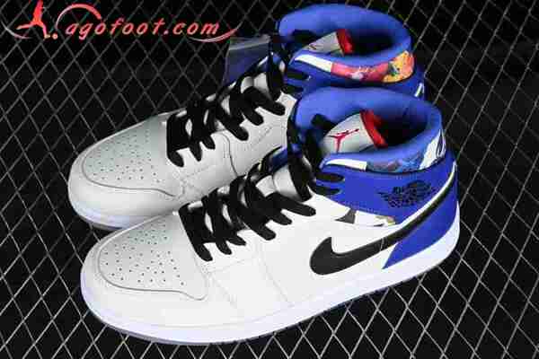 Nike Air Jordan 1 Mid Blanc/Noir/Bleu FD4330-101