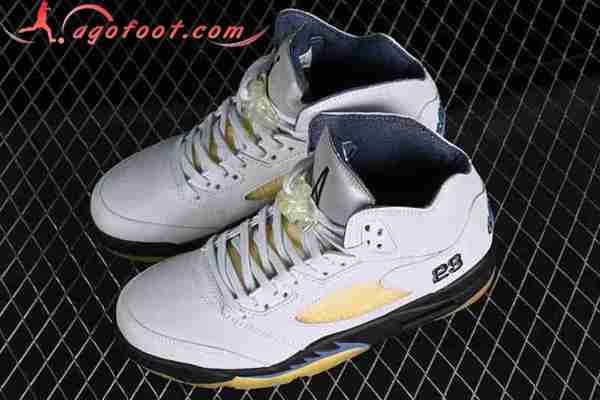 Nike Air Jordan 5 AJ5 Blanc/Noir/Jaune FZ5758-004