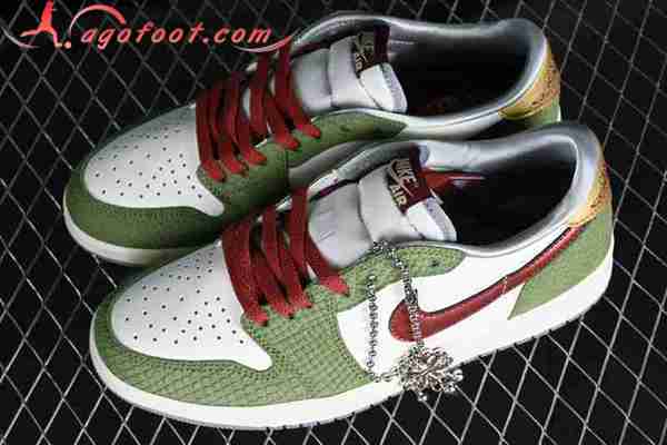 Nike Air Jordan 1 Low Blanc/Vert/Rouge FN3727-100 -03