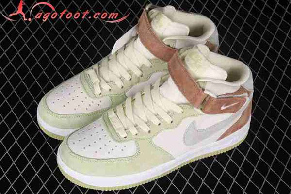 Nike Air Force 1'07 Mid Blanc/Gris/Vert/Brun AL6896-558