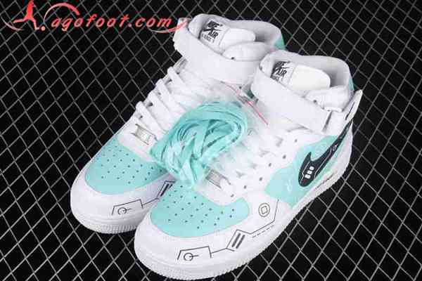 Nike Air Force 1'07 Mid Blanc/Noir/Bleu CW2288-116