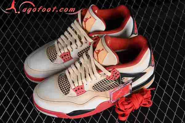 Nike Air Jordan 4 Retro AJ4 Blanc/Noir/Rouge/Orange AQ9129-105
