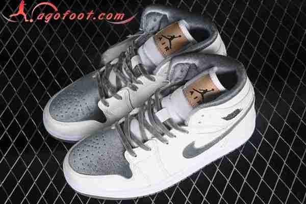 Nike Air Jordan 1 Mid Blanc/Gris FB9899-100