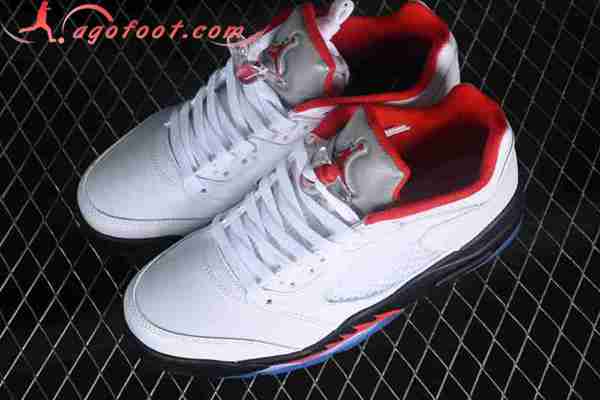 Nike Air Jordan 5 AJ5 Blanc/Noir/Rouge CU4523-100