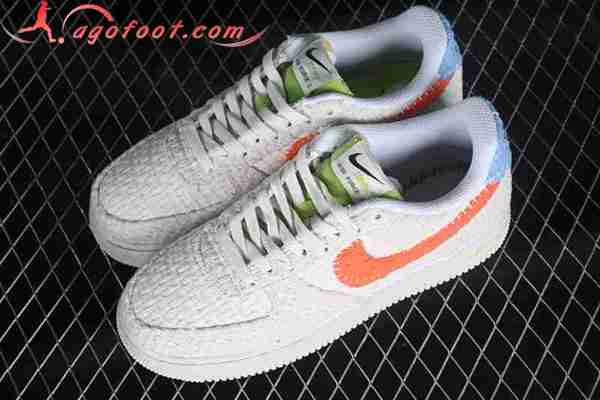 Nike Air Force 1'07 Low Blanc/Orange/Vert/Bleu DV2112-001