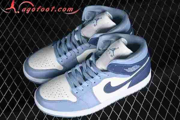 Nike Air Jordan 1 Mid Blanc/Bleu BQ6472-140-02