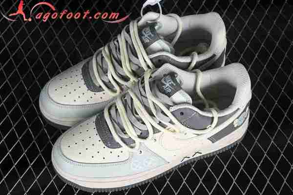 Nike Air Force 1'07 Low Blanc/Gris/Bleu KS6869-555
