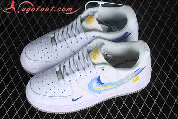 Nike Air Force 1'07 Low Blanc/Jaune/Bleu PF9055-773