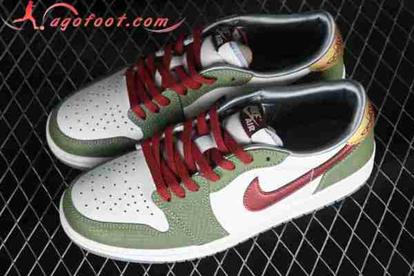 Nike Air Jordan 1 Low Blanc/Vert/Rouge FN3727-100 -02