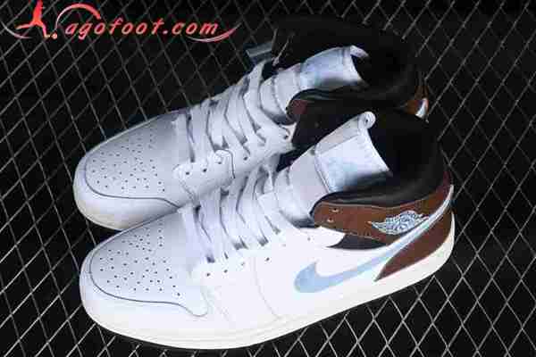 Nike Air Jordan 1 Mid Blanc/Bleu/Brun FQ8162-142