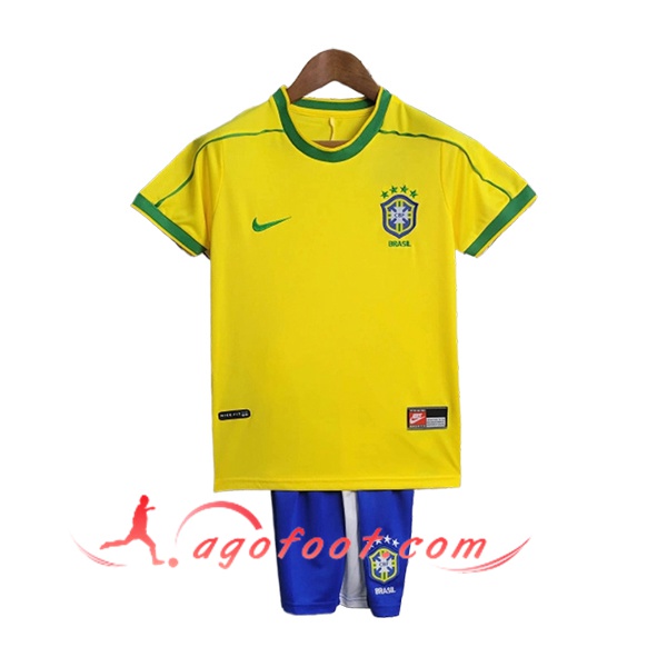 Maillot de Foot Bresil Retro Enfant Domicile 1998