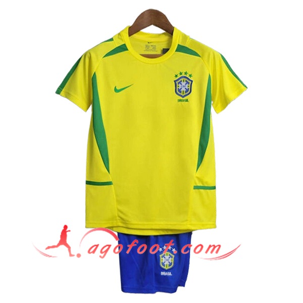 Maillot de Foot Bresil Retro Enfant Domicile 2002