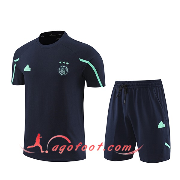 Ensemble Training T-Shirts + Shorts Ajax Noir/Vert 2024/2025