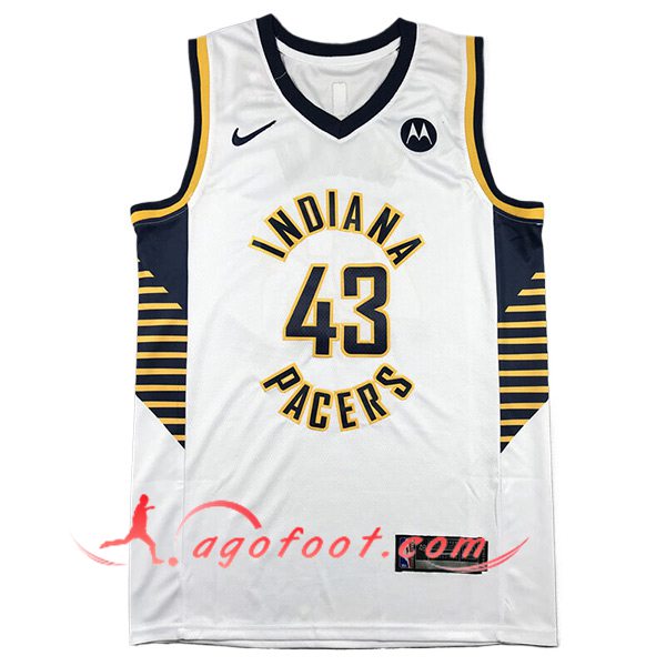 Maillot Indiana Pacers (SIAKAM #43) 2024/25 Blanc/Noir/Jaune