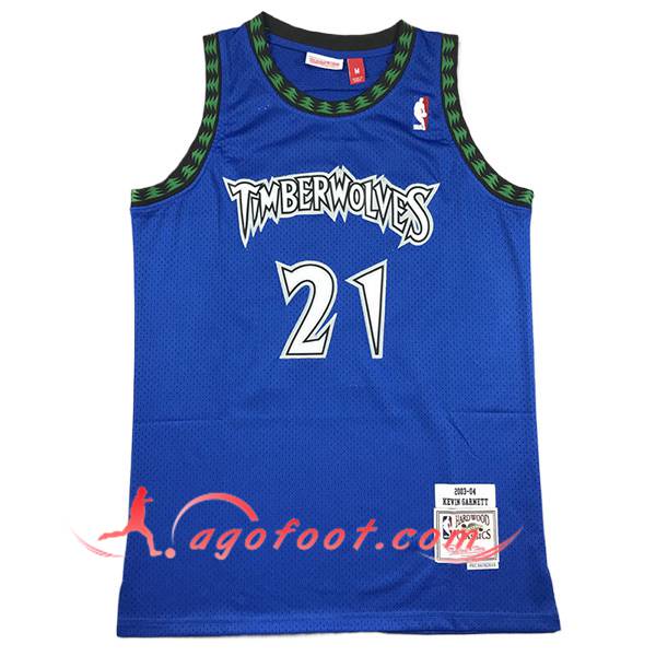 Maillot Minnesota Timberwolves (GARNETT #21) 2024/25 Bleu/Blanc/Noir/Vert