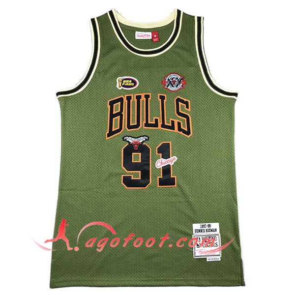 Maillot Chicago Bulls (RODMAN #91) 2024/25 Vert/Noir