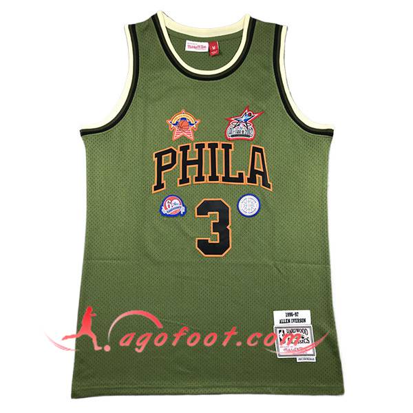 Maillot Philadelphia 76ers (IVERSON #3) 2024/25 Vert/Noir