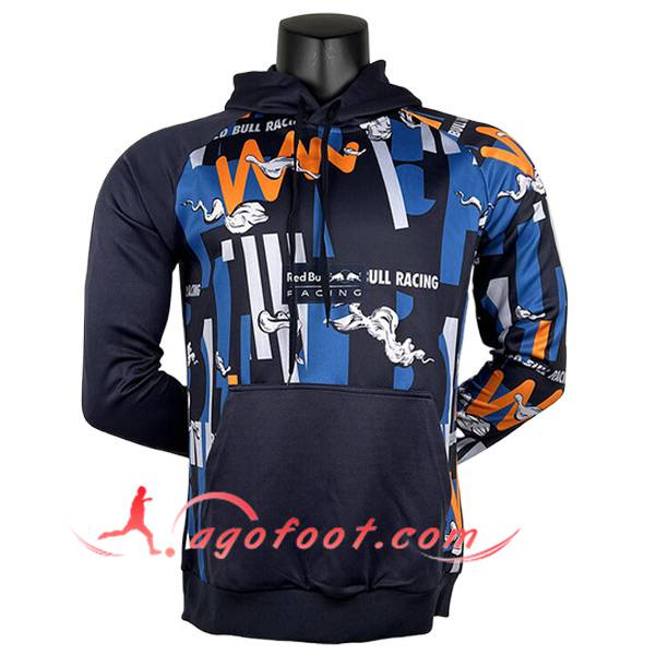 Sweatshirt Capuche F1 RedBull Racing Team Noir/Bleu/Orange 2024