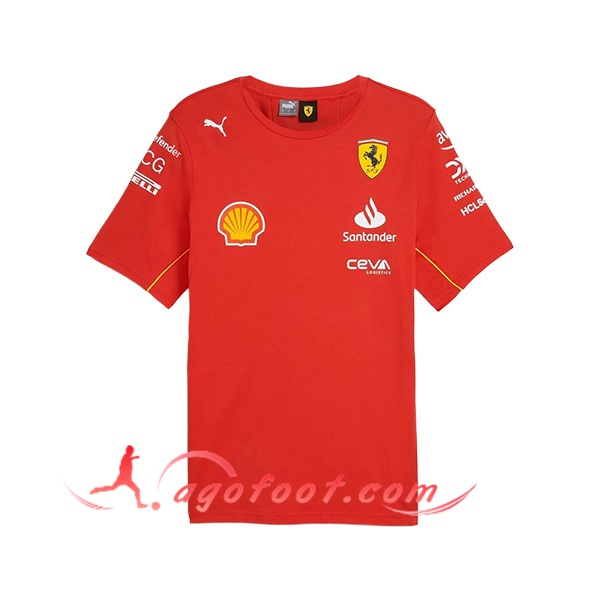 T-Shirt F1 Scuderia Ferrari Team Rouge/Noir/Jaune 2024
