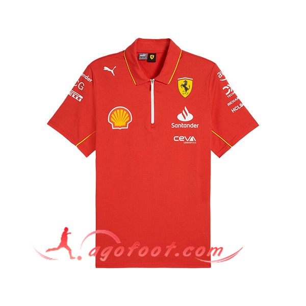 Polo F1 Scuderia Ferrari Team Rouge/Noir/Jaune 2024