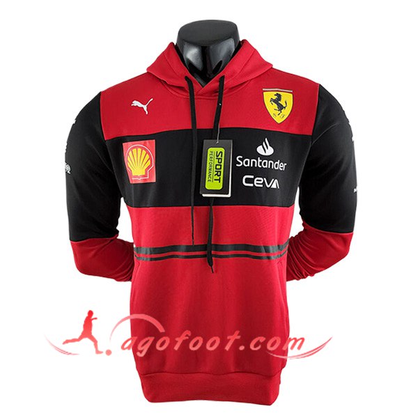 Sweatshirt Capuche F1 Scuderia Ferrari Team Noir/Rouge 2024