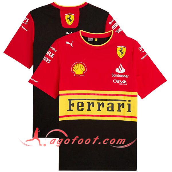 T-Shirt F1 Scuderia Ferrari Team Rouge/Noir/Jaune 2024 -02