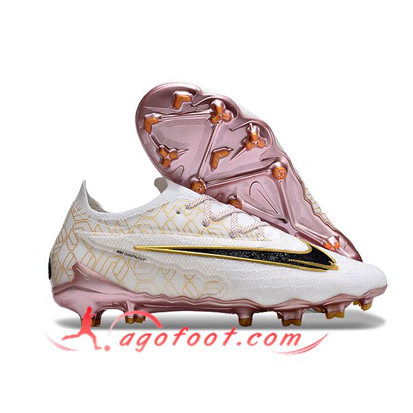 Nike Chaussures de Foot Phantom GX Elite FG Blanc/Noir/Rose/Jaune